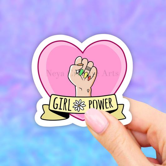 Girl Power Sticker, Feminist Sticker, VSCO Girl Stickers, Laptop Decal, Aesthetic Stickers, Water bottle Stickers, Computer Stickers
