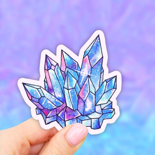 Galaxy Crystal Sticker, Aesthetic Stickers, Laptop Decal, Vinyl Stickers, Waterbottle Decal, Waterproof Stickers, Computer Stickers, Car