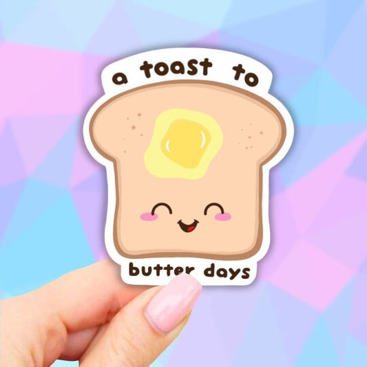 Toast and butter decal Sticker,  Cute Stickers, Car decal, Laptop Stickers, Water bottle sticker, Aesthetic stickers, bread BAE sticker