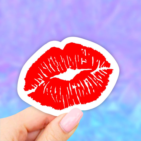 Kiss Lips Sticker Decal, Laptop Stickers, VSCO Stickers, Laptop, Aesthetic, Vinyl Decal, Water bottle Sticker, Computer Sticker, Tumbler