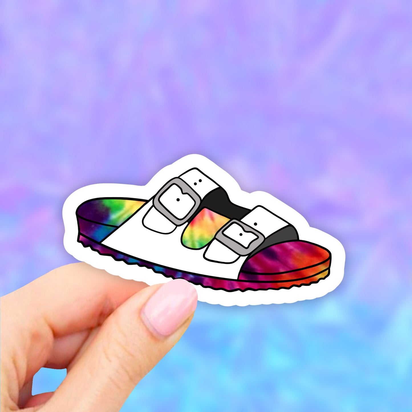 Tie Dye Birkenstock Sticker, VSCO Stickers, Croc Stickers, BirkenStock Stickers, Laptop stickers, Aesthetic Stickers, Water bottle Stickers