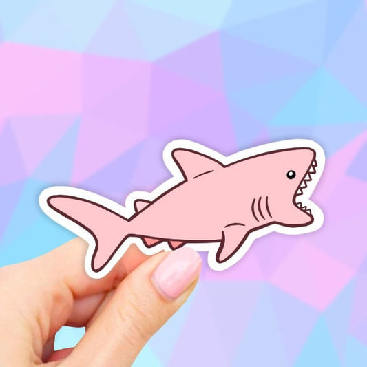 Pink Shark Sticker, Ocean Stickers, Shark Stickers, Vinyl stickers, Laptop Sticker, Aesthetic Stickers, Water bottle, Computer stickers