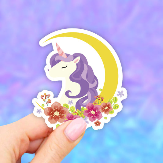 Unicorn Crescent Sticker, VSCO Stickers, Waterbottle Stickers, Unicorn Stickers, Llama Unicorn Sticker, Laptop Stickers, Aesthetic Stickers