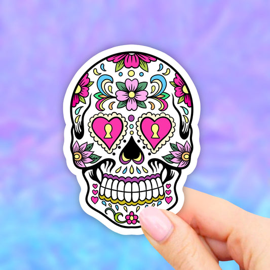 Sugar Skull Sticker, Day of the Dead Vinyl Stickers, VSCO Stickers, Laptop Stickers, Aesthetic stickers, Laptop decal, Water bottle Computer
