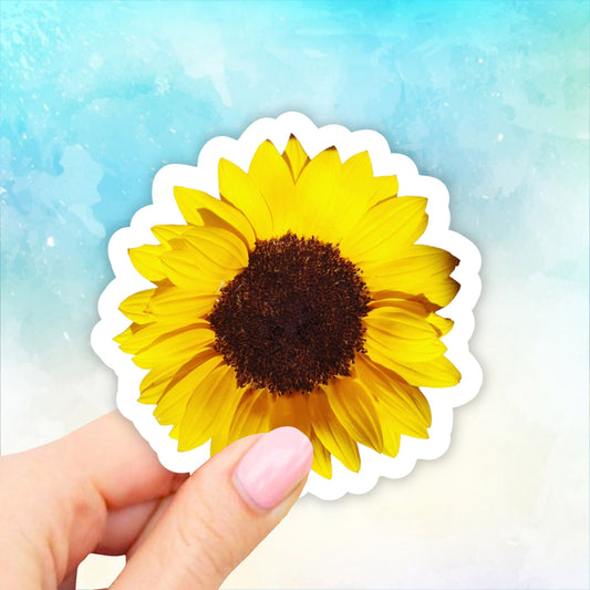 Watercolor Sunflower Sticker, Floral Vinyl Stickers, Yellow VSCO Stickers, Laptop Stickers, Aesthetic stickers, Laptop decal, Water bottle