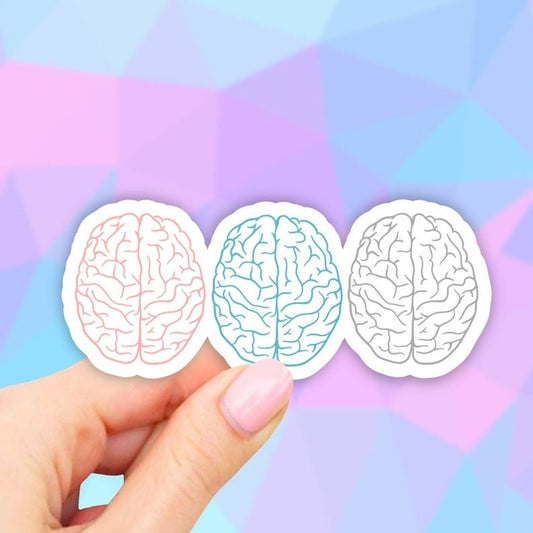 Pastel Brain Sticker, Mental Health VSCO Stickers, Laptop Stickers, Aesthetic stickers, Laptop decal, Water bottle, Computer, Car Decal