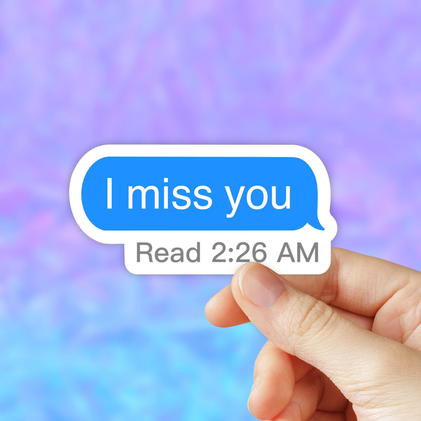 I Miss You Text Vinyl Sticker, imessage iPhone stickers, Text Message Laptop Decal, Aesthetic Stickers, Water bottle, Computer stickers