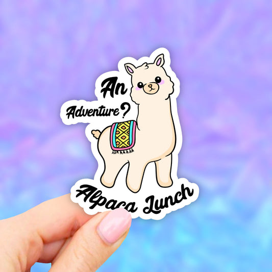 Lets go on a Picnic Alpaca Lunch Sticker, Laptop Stickers, Aesthetic Stickers, Water bottle, Computer stickers, Waterproof Stickers