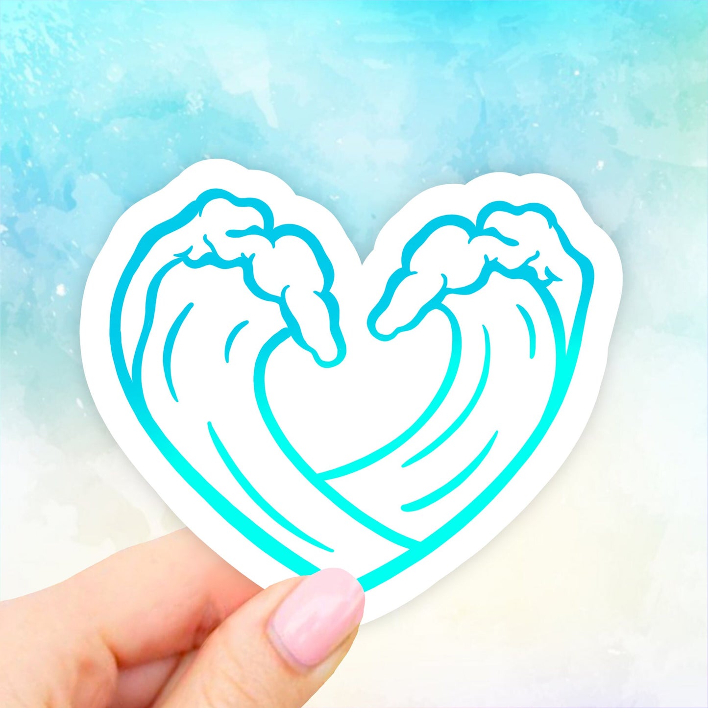 Ocean Wave Heart Sticker, Waterbottle Stickers, Laptop Stickers, Aesthetic Stickers, Vinyl Stickers, Quotes Stickers, Laptop Decal