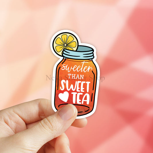 Sweeter Than Sweet Tea Sticker, Tea Stickers, Sips Tea, VSCO Girl Stickers, Laptop, Aesthetic Stickers, Water bottle Stickers, Vinyl