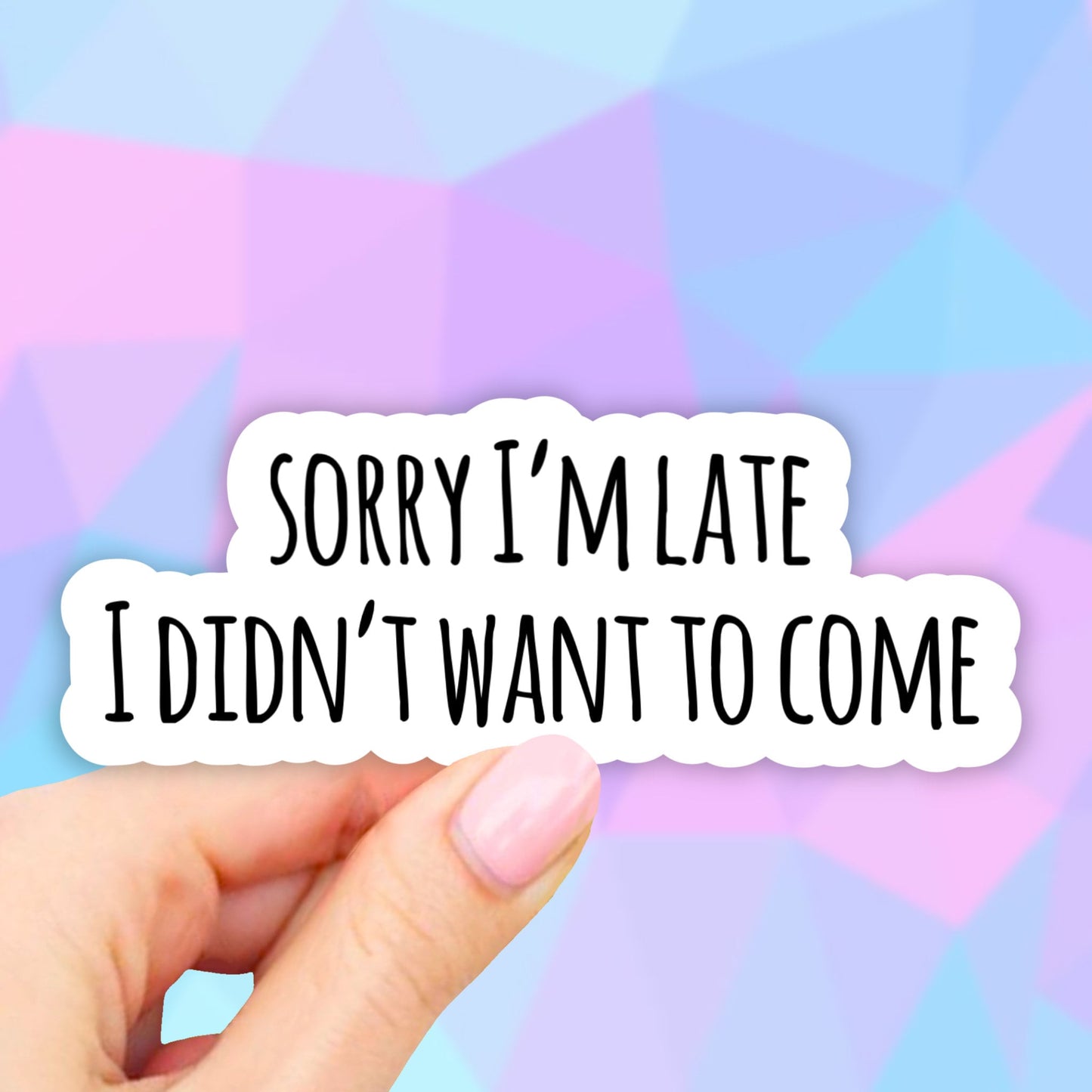 Sorry I'm Late I Didn't want to come Sticker, Laptop Decal, Aesthetic Stickers, Waterbottle Stickers, Computer Stickers, Waterproof Stickers