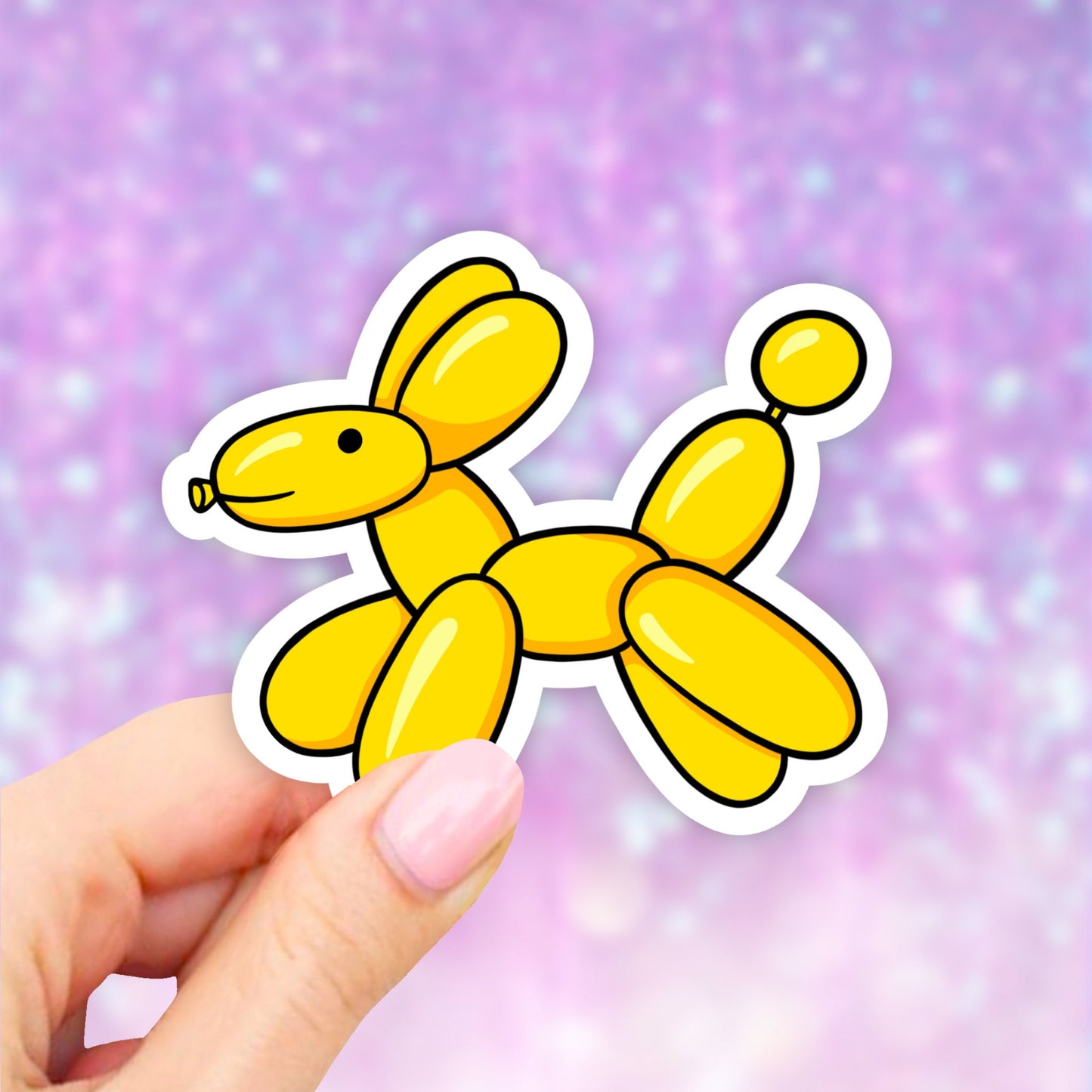 Yellow Balloon Dog Sticker, Laptop stickers, Aesthetic Stickers, Water bottle Stickers, Computer stickers, Waterproof Stickers