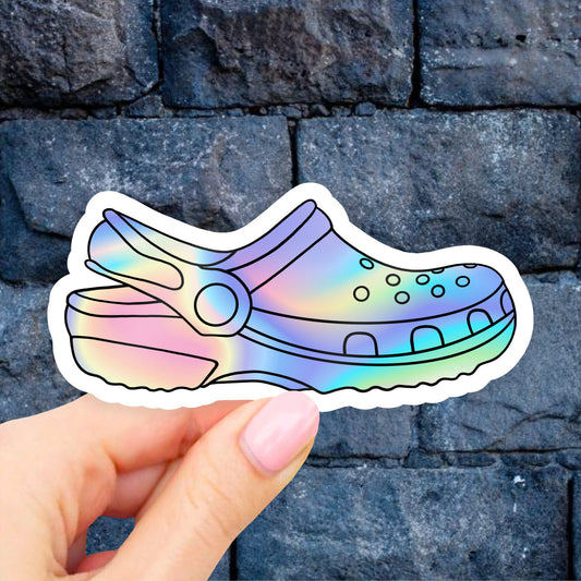 Rainbow Croc Sticker, VSCO Sticker, Croc Stickers, Laptop Stickers, Aesthetic stickers, Crocs decal, Water bottle, Computer Stickers
