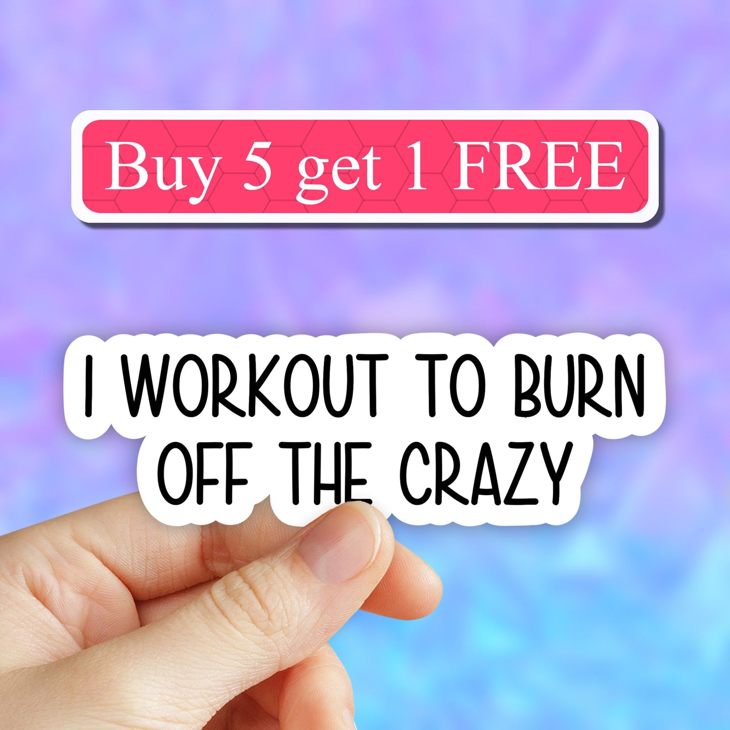 I workout to burn off the crazy sticker, motivational workout Laptop, inspirational gym motivational stickers for tumbler and laptop