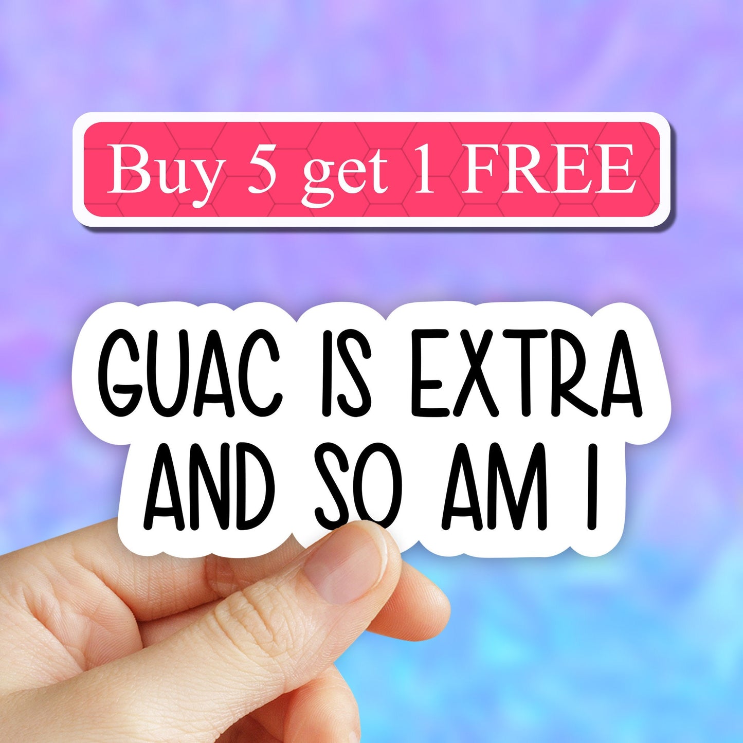 Guac is extra and so am I sticker, Avocado Laptop stickers, funny stickers, guac laptop decal, tumbler stickers, taco sticker, water bottle