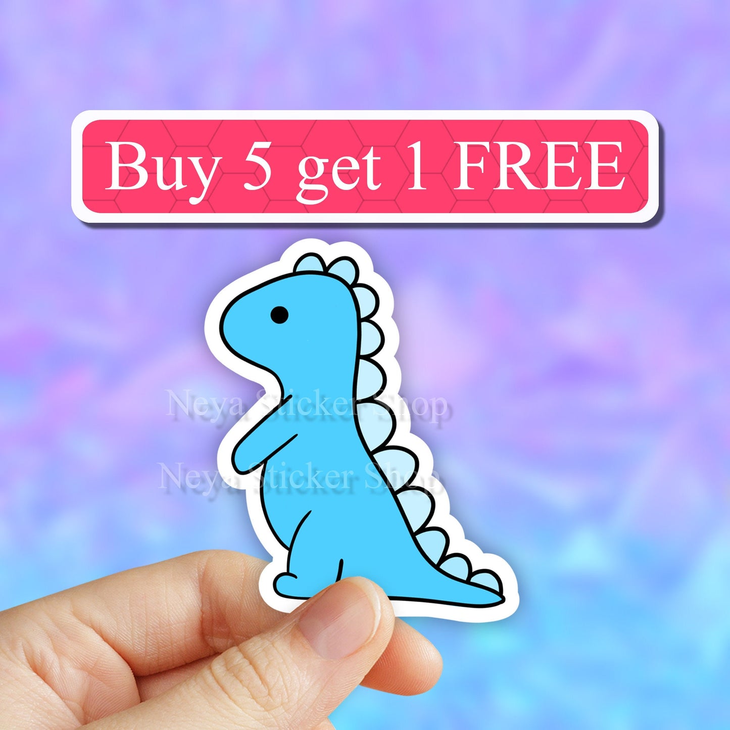 Cute blue Dinosaur Sticker, cute Dino Stickers, Laptop stickers, Aesthetic Stickers, Water bottle Stickers, Computer stickers, vinyl sticker