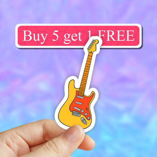 Guitar Sticker, Music stickers, music lover Laptop Stickers, VSCO Stickers, Laptop, Vinyl Decal, Water bottle, Computer Sticker, Tumbler
