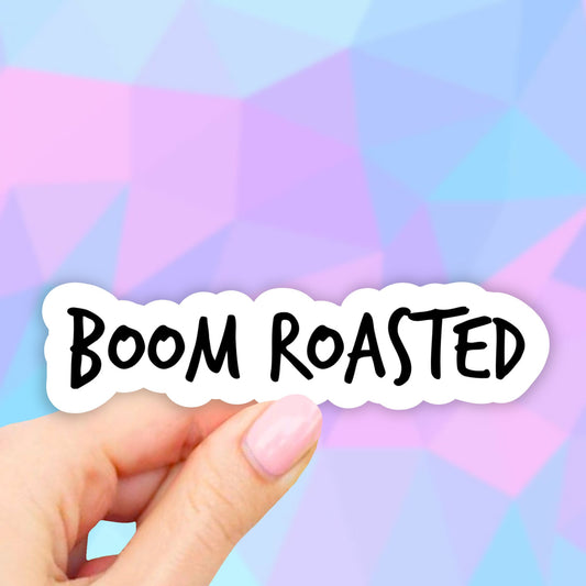 Boom roasted sticker, the office stickers, funny meme sticker, laptop stickers, computer stickers, water bottle stickers, laptop decal, car