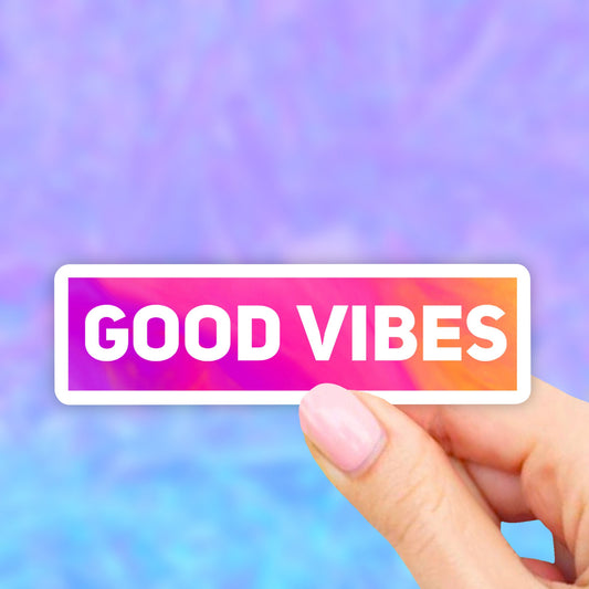 Watercolor Good Vibes Sticker, VSCO Stickers, Laptop Stickers, Aesthetic stickers, Adventure Laptop decal, Water bottle, Computer Stickers