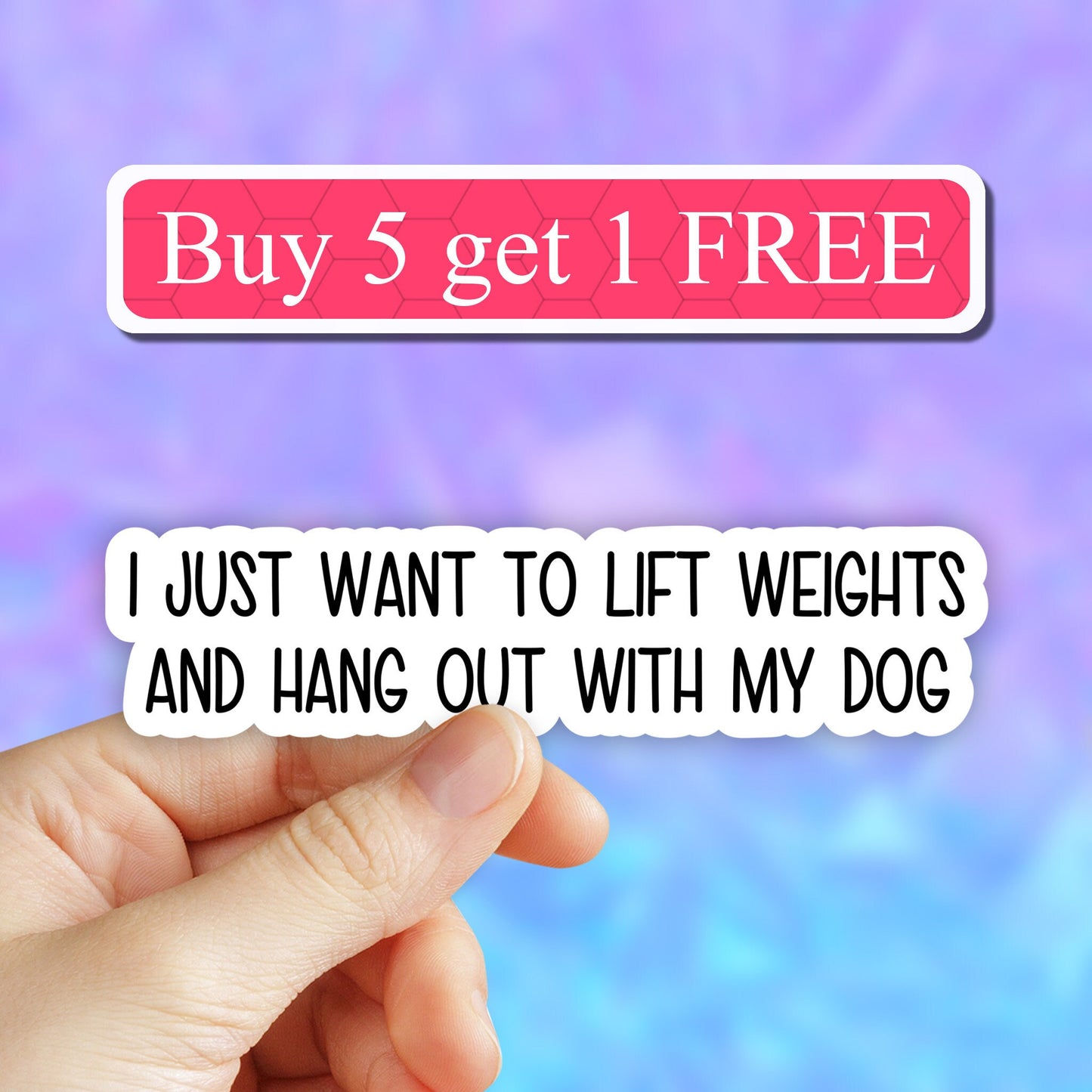 I just want to lift weights and hangout with my dog sticker, Dog stickers, motivational workout Laptop, Gym Popular Stickers, inspirational