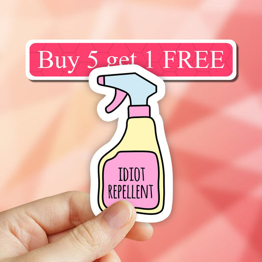 Idiot Repellent Sticker, funny stickers, vinyl laptop stickers, water bottle sticker, laptop decal, computer stickers, tumbler stickers