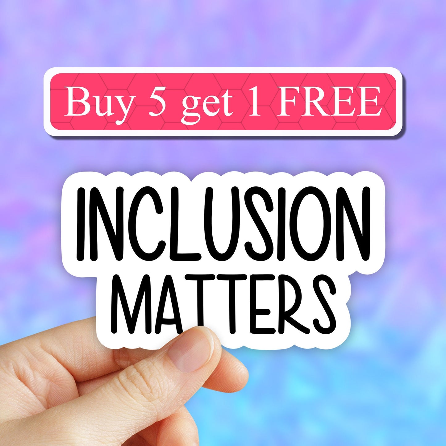 Inclusion matters sticker, inclusion laptop decals, tumbler stickers, inclusion public water bottle sticker, water bottle decal, computer