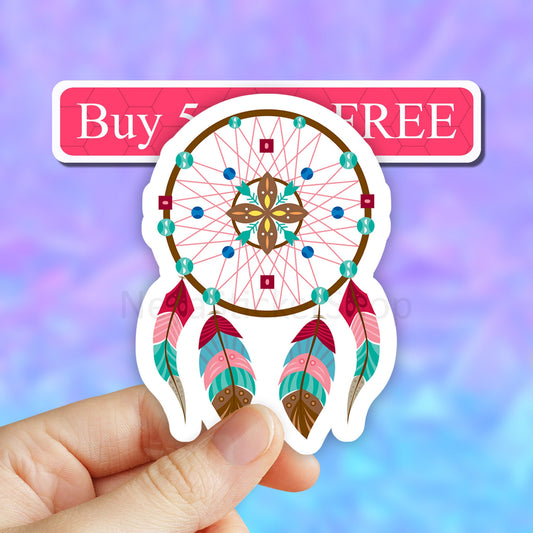 Colorful Dream Catcher Sticker, Laptop stickers, Aesthetic Stickers, Water bottle Stickers, Computer stickers, Waterproof Stickers, Tumbler