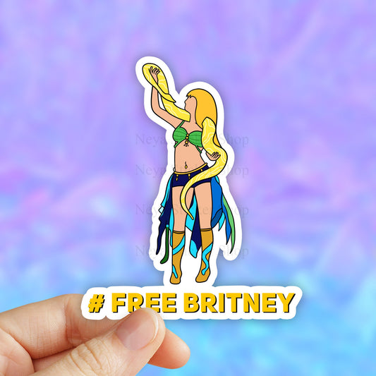 Free Britney Sticker, #freebritney sticker, Britney Spears, Waterproof, Vinyl Sticker, Decal, Laptop, meme stickers, water bottle stickers