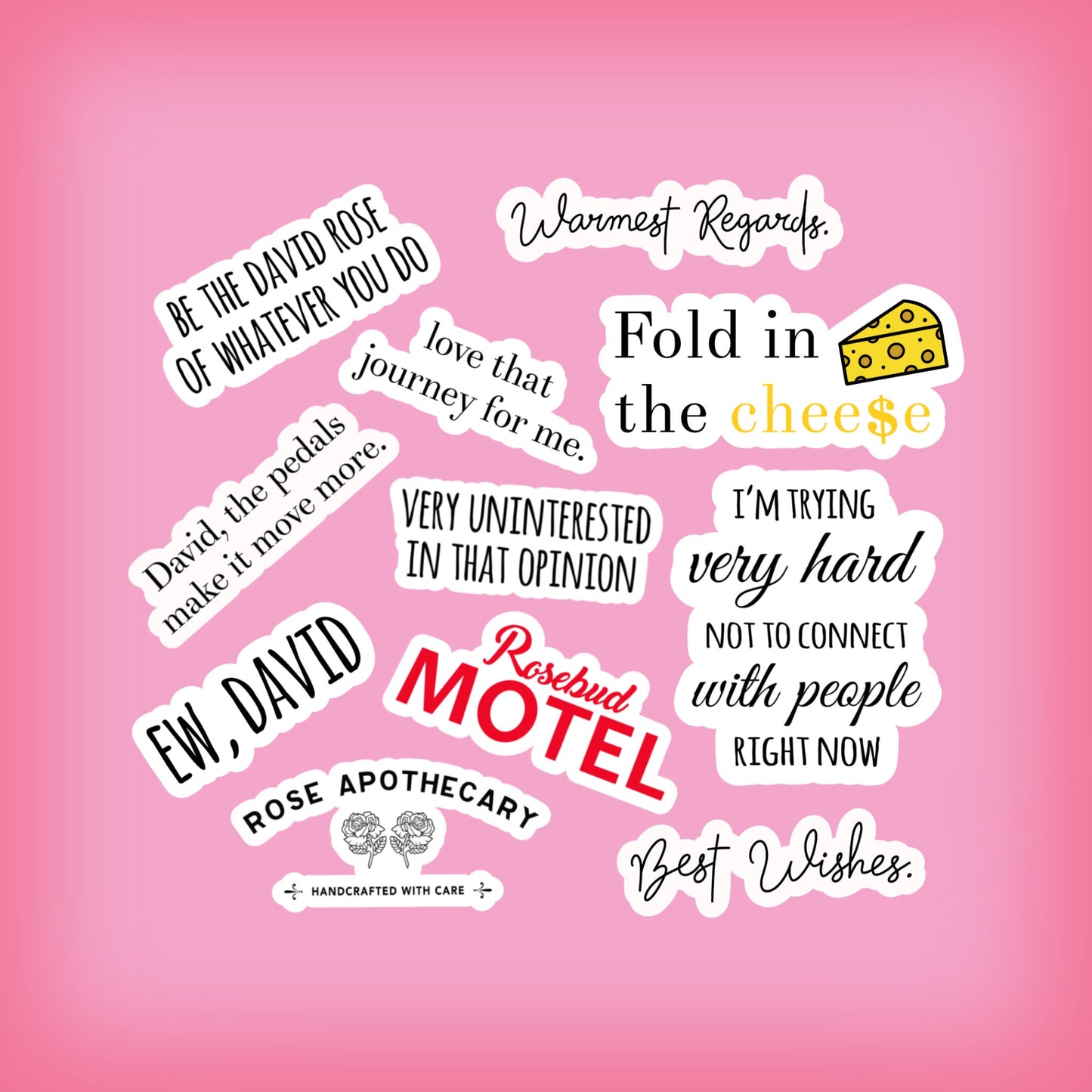 funny stickers pack, tv show gifts, funny David sticker, popular tv show, computer stickers, laptop, water bottle decal, car sticker, tumble
