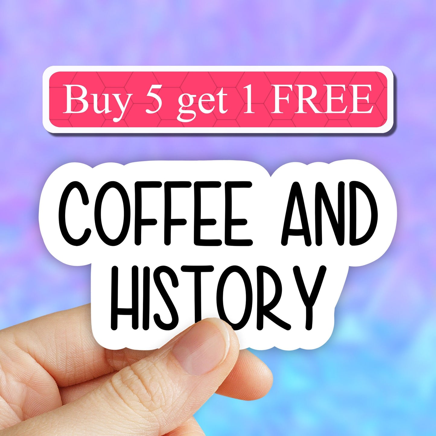 Coffee and history sticker, coffee stickers, history stickers, history teacher decals, laptop decals, tumbler stickers, water bottle sticker