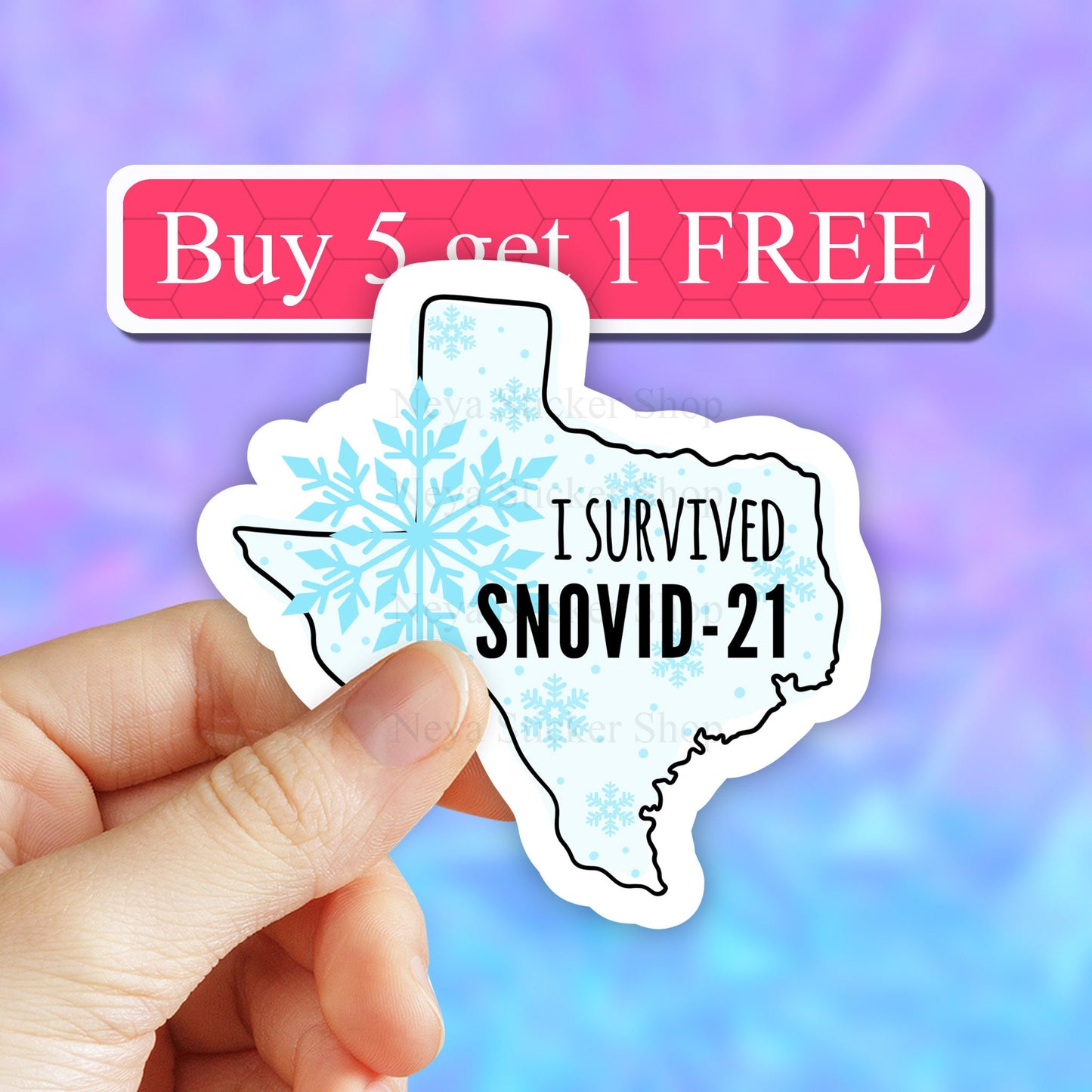 I survived Snovid 21 Sticker, Snovid Texas Sticker, 2021 stickers, Texas stickers, Austin, Dallas sticker, country stickers, laptop decal