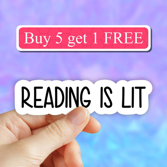 Reading is lit sticker, funny reading stickers, Book lover stickers, motivation laptop decals, motivational tumbler sticker, water bottle