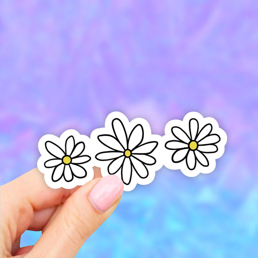 Three Daisies Sticker, Daisy Sticker VSCO Stickers, Aesthetic Stickers, Water bottle Stickers, Computer Stickers, Waterproof Stickers