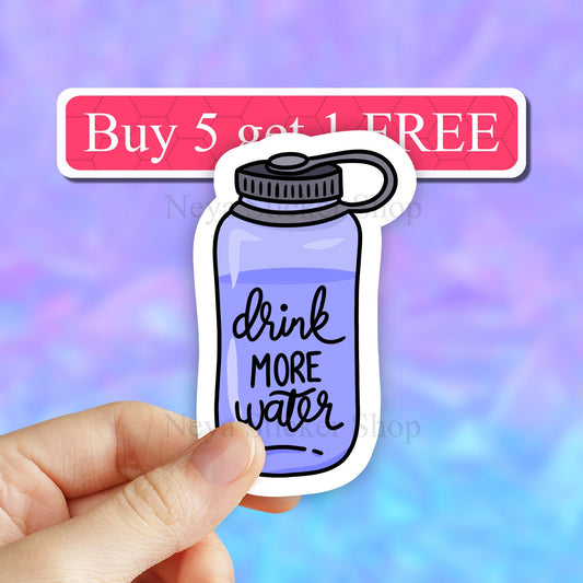 Drink more water sticker, Water bottle Hydrate or Die-drate Sticker, Waterbottle Stickers, Laptop stickers, gym Stickers, Macbook decal