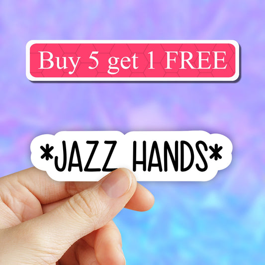 Jazz hands sticker, cheerleader sticker, dance laptop decals, music tumbler stickers, jazz water bottle sticker, music lover decal, laptop