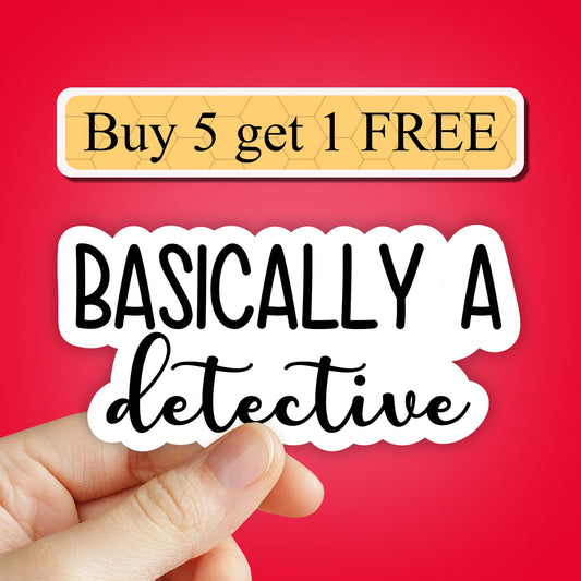 Basically a detective true crime stickers, true crime podcasts sticker, True crime junkie sticker pack, trending stickers, laptop stickers