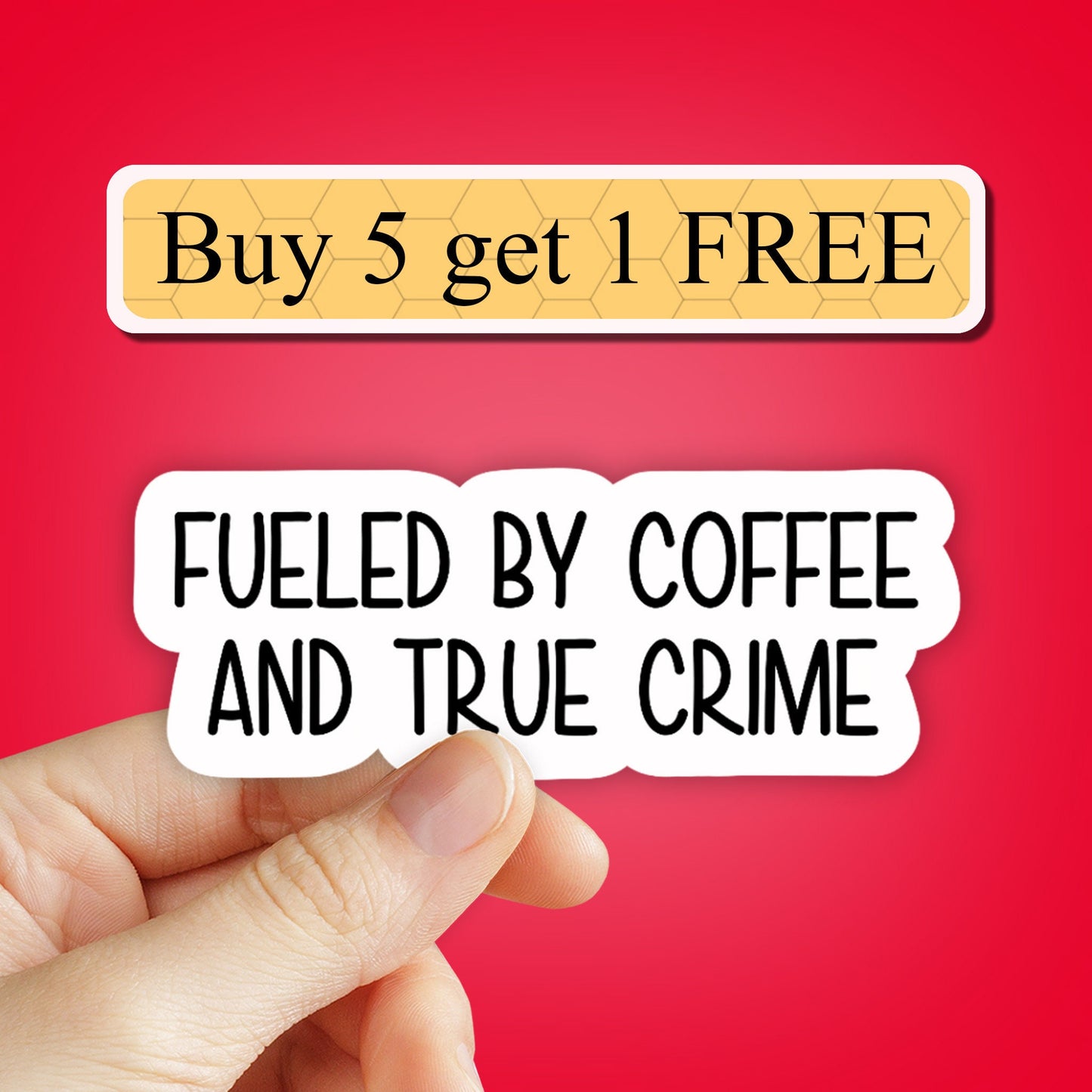 Fueled by coffee and true crime stickers, true crime podcast stickers, True crime junkie sticker pack, Laptop stickers, water bottle decal