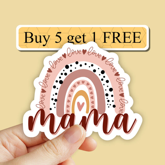 Boho rainbow mama sticker, mom life sticker, trending stickers, new mom gift, motherhood sticker, mom laptop stickers, doing great mama