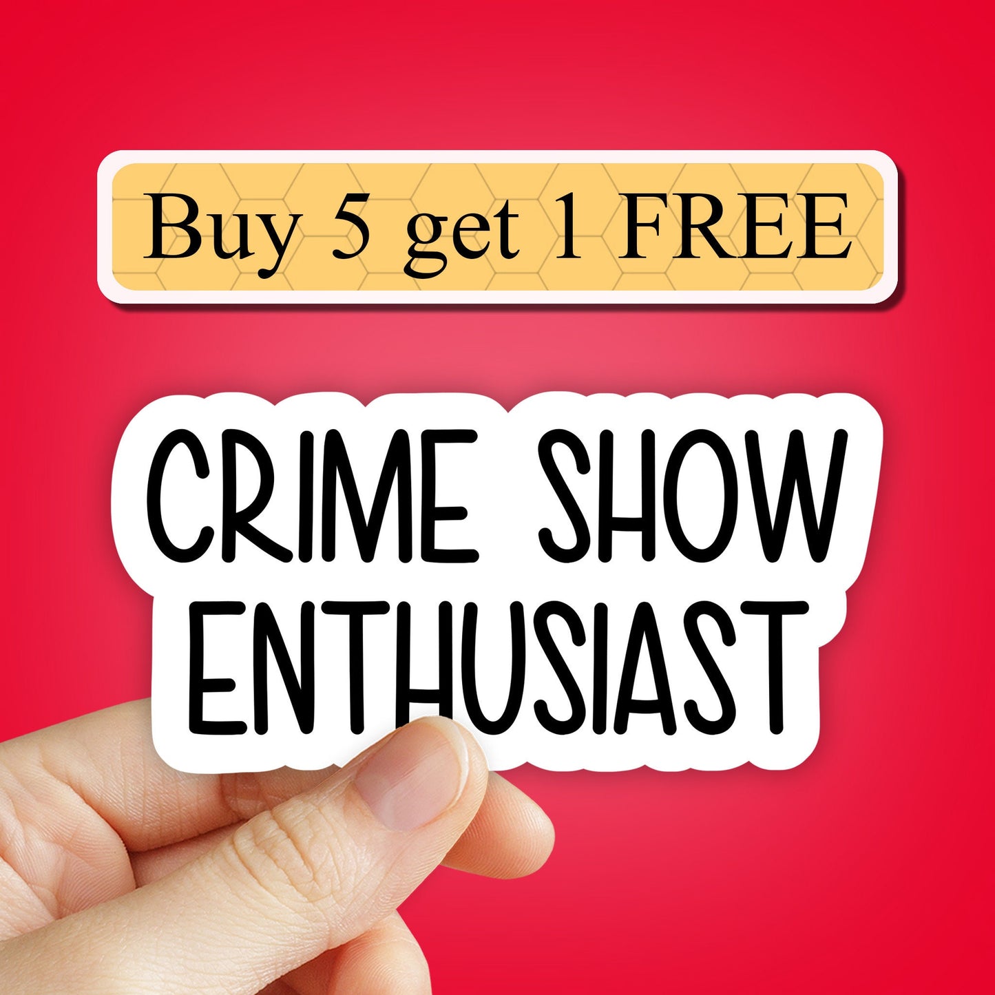 Crime show enthusiast sticker, true crime stickers, true crime podcast sticker, True crime junkie sticker, trending stickers, laptop decal