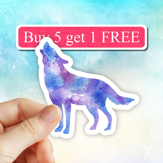 watercolor wolf sticker, trending stickers,  laptop stickers, animal stickers, waterbottle decal, tumbler stickers, computer stickers