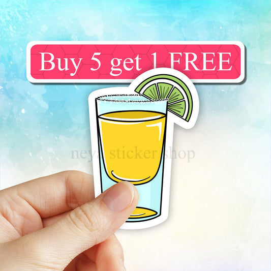 Tequila sticker, Tequila shot Alcohol sticker, salty tequila stickers, vinyl sticker, laptop decals, water bottle, tumbler stickers, laptop