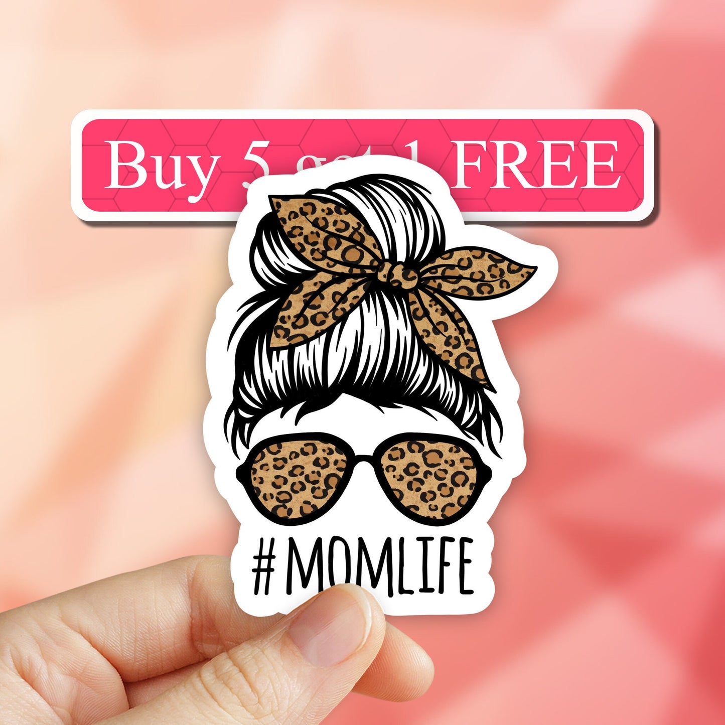 Leopard Mom life sticker, Mama Stickers, Mom Stickers, Girl Mom Sticker, , trending stickers, Rainbow Mama, Waterproof Laptop Stickers