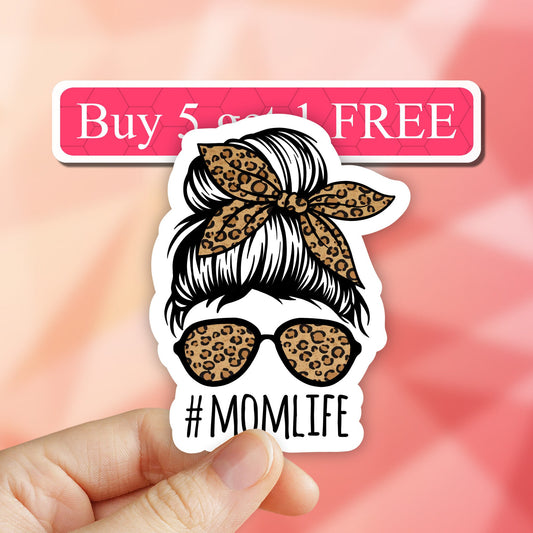 Leopard Mom life sticker, Mama Stickers, Mom Stickers, Girl Mom Sticker, , trending stickers, Rainbow Mama, Waterproof Laptop Stickers