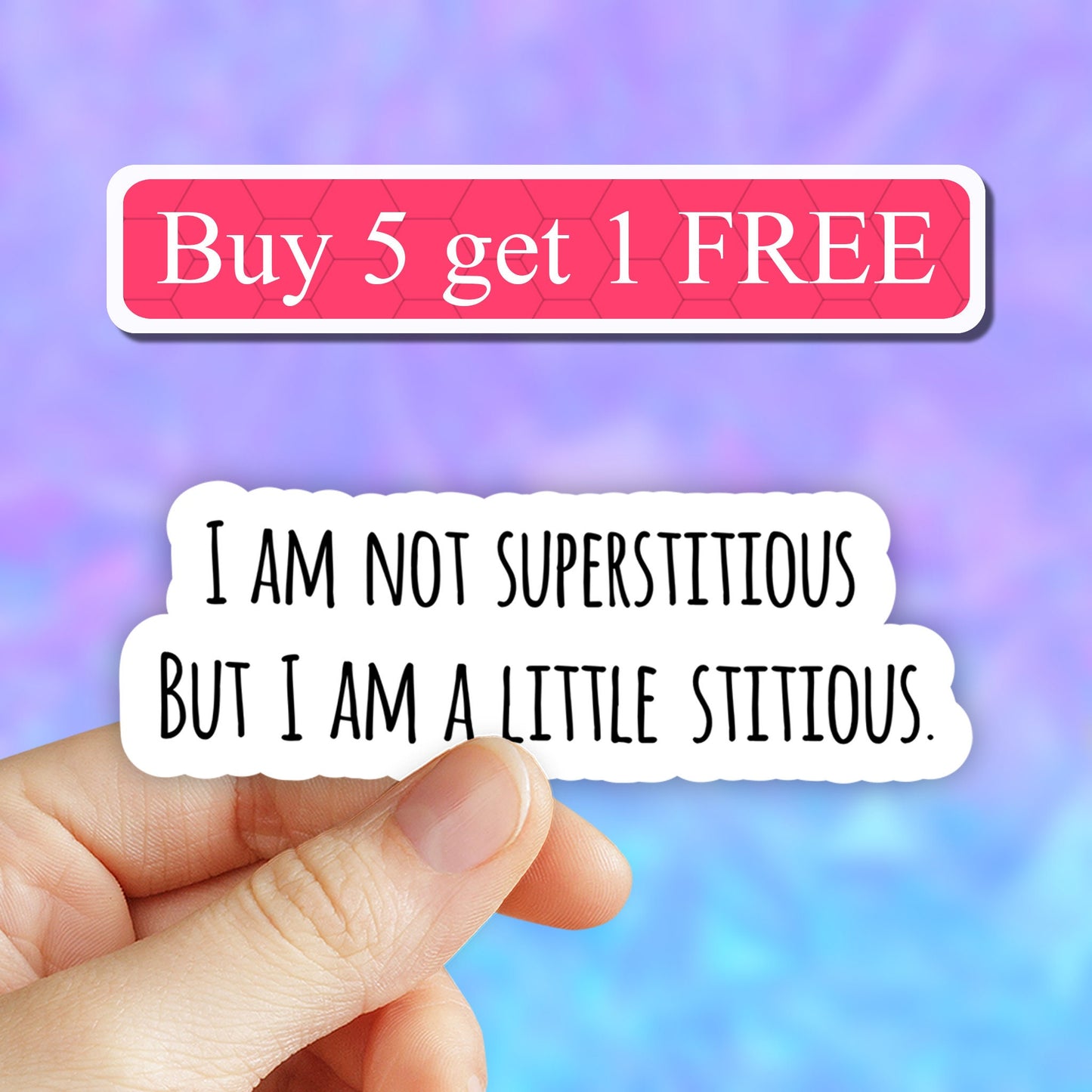I'm Not Superstitious But I am a Little Stitious Sticker, The Office TV Show Stickers, Laptop Stickers, Aesthetic Stickers, Vinyl Stickers