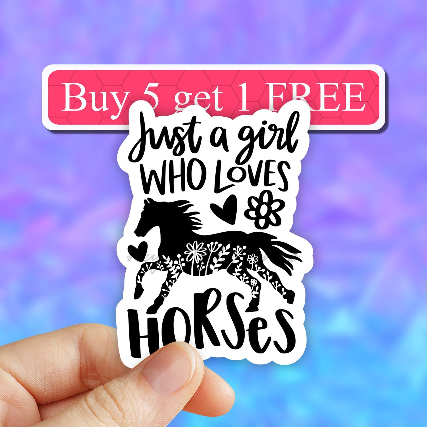 Just a girl who loves horses Sticker, horse mom laptop stickers, horse lover sticker, i love horses sticker, horses tumbler, horse sticker