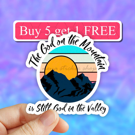 The God On The Mountain, Christian Sticker, Vinyl Label, Faith Sticker, Scripture Decal, Bible Journal Supplies,Religious Sticker,Waterproof