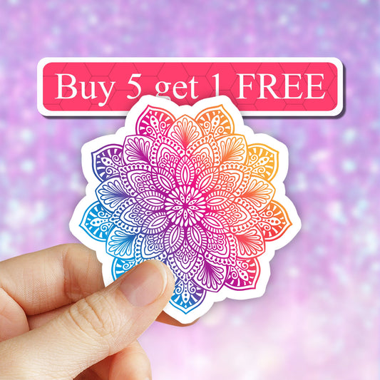 Beautiful Mandala Decal, Bohemian sticker, Laptop stickers, Boho Mandala Decal, Zenspire Stickers, Aesthetic Stickers, Water bottle Stickers