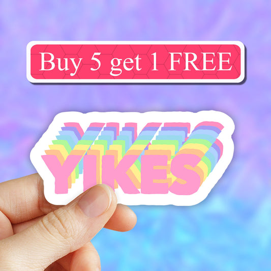 Yikes Sticker, Water bottle Stickers, VSCO Stickers , Laptop Decal, Aesthetic Stickers, Computer Stickers, Vinyl Stickers, waterproof