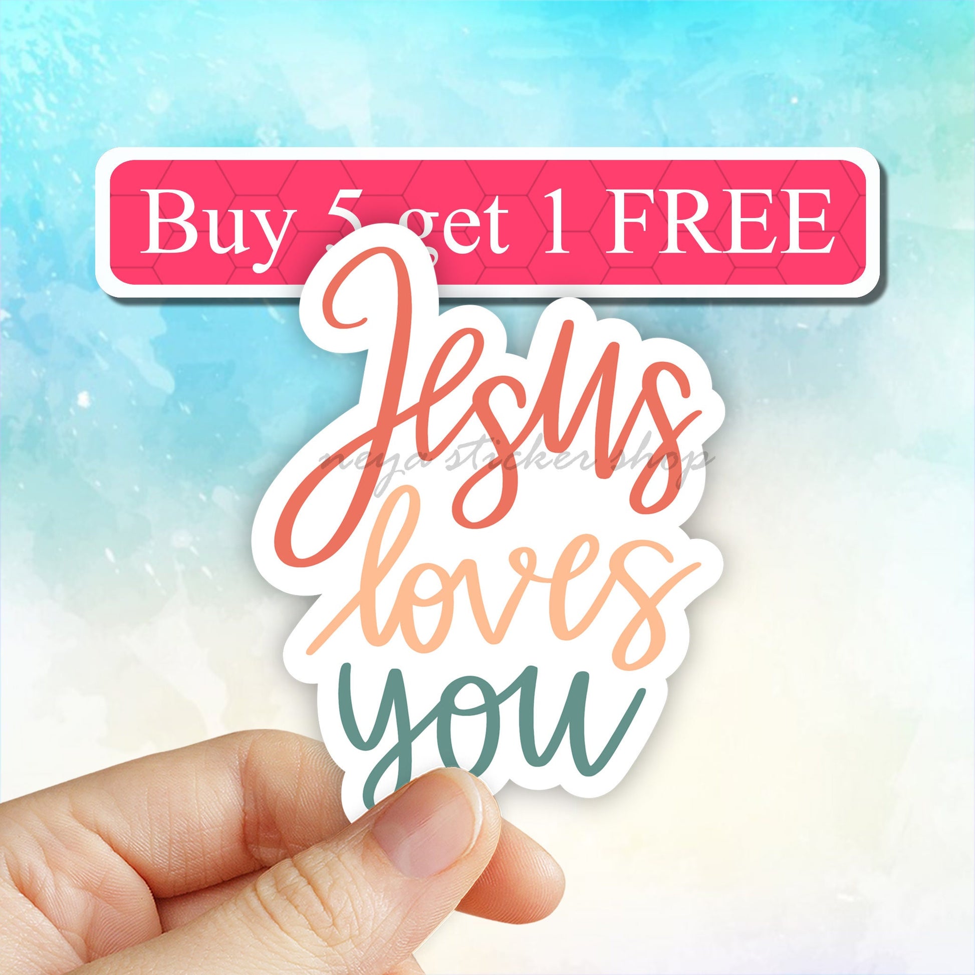 Jesus loves you Christian Stickers, trending Stickers, quote Vinyl Sti –  Neyastickershop