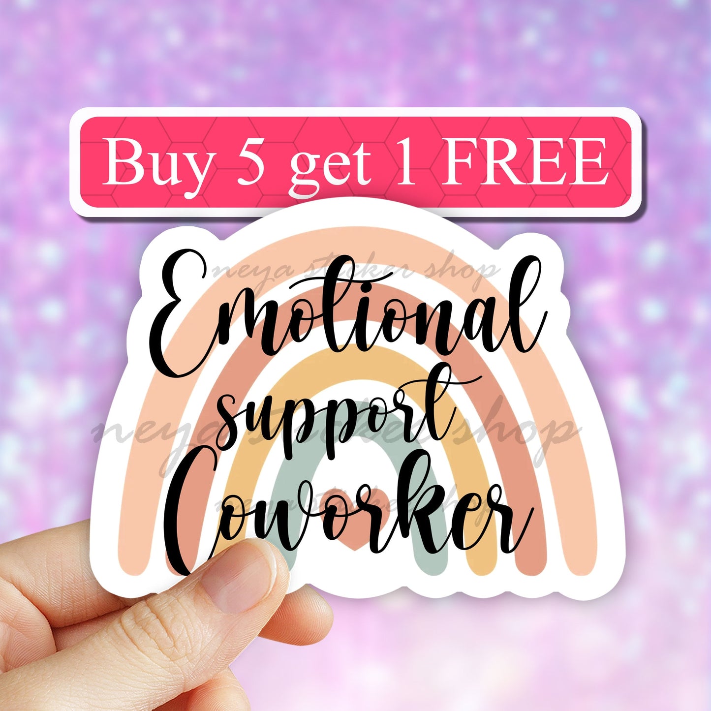 Emotional Support Coworker Vinyl Sticker, Coworker Gift, office stickers, Essential Worker gift, nurse Water Bottle Sticker, laptop decal